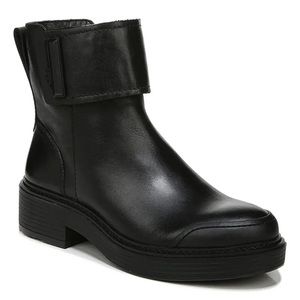 Franco Sarto Karrie Black Leather Ankle moto Boots womens 8.5